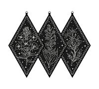 CRASPIRE 3pcs Witchy Herbs Wall Decor Minimalist Boho Wall Art Black Farmhouse Rustic Tarot Pendulum Gothic Hanging Sign Board Decoration for Home Bedroom Living Room Gallery 6.7 x 11.8in