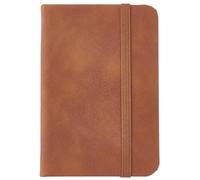 CRASPIRE 4.4x3 100 Pages Pocket Notebook A7 Brown Leather Hardcover Elastic Band Portable Small Mini Memo Notepads Tiny Lined Journal Field Note for Writing Sketching Journaling Drawing Office School