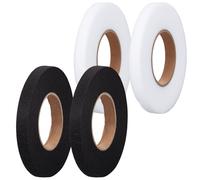 CRASPIRE 4 Rolls Iron on Hemming Tape Stitch Witchery Hemming Tape 70 Yards White Black Fusible Tape Adhesive Wonder Web No Sewing Required Fabric Fusing Hem Tape Adhesive for Curtain Pants Clothes