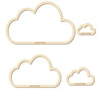 CRASPIRE 4 Sizes Natural Wood Macrame Hoops Rings 4-14inch Cloud for Boho Dream Catcher Wooden Outline Mobile Wall Hanging DIY Craft Making Hoop Ring Home Wreath Decoration Art Frame Weaving