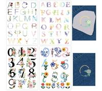 CRASPIRE 4 Styles Christmas Water Soluble Embroidery Stabilizers Patterns Colored Stick and Stitch Patches Paper Wash Away Aid Drawing Transfers Sketch for Embroidery Hand Sewing Lover Beginners