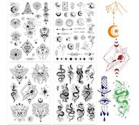 CRASPIRE 4 Styles Tarot Clear Stamps Witch's Hand Divination Snake Moon Reusable Background Postmark Transparent Silicone Stamp Seals for Journaling Card Making Decor DIY Scrapbooking Supplies