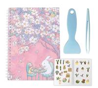 CRASPIRE 40 Pages Cute Reusable Sticker Storage Book Album Pink Rabbit Flower Blank Stickers Organizer Notebook Release Paper A5 Size with Tools for DIY Christmas Graduation Birthday Gifts