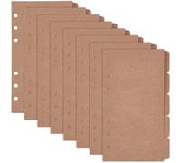 CRASPIRE 40 sheets A6 Kraft Paper Dividers Brown File Folder Divider 6 Holes Cover Round Ring Index Page 5 Tabs Cards for 6 Ring Travel Diary Loose Leaf Binder Notebooks Journal Planner 17.3 x 10.5cm