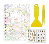 CRASPIRE 40 Sheets Bear Sticker Collecting Album Reusable Storage Book with Tweezers Scraper A5 Collection Notebook Release Paper Blank Stickers Organizer Waterproof Cover for Labels Storaging