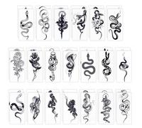 CRASPIRE 40 Sheets Snake Temporary Tattoos Black Snake Paper Temporary Removable Tattoo Stickers Waterproof Long Lasting Makeup Tattoos Stickers for Body Arm Neck Back Leg Art