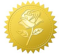 CRASPIRE 408pcs 2 Inch Rose Gold Foil Stickers Motivational Stickers Flower Embossed Gold Foil Certificate Seals Waterproof Self Adhesive Medal Decoration Label for Gift Packaging