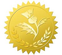 CRASPIRE 408pcs 2 Inch Thistle Gold Embossed Envelope Seals Stickers Leaf Round Gold Foil Stickers Certificate Seals Self Adhesive Stickers Medal Decoration Label for Graduation Gift Packaging