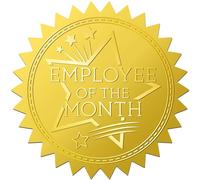 CRASPIRE 408Pcs Employee of The Month Gold Foil Embossed Stickers Star 2" Vintage Seals Certificate Self Adhesive Sticker Decor Labels for Achievement Awards Wedding Invitation Graduation Envelopes