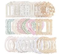 CRASPIRE 40Pcs Scrapbook Frames Paper Pads Vintage Elegant Heart Embellishments Window Cutouts Flower Lace Frames Diary Decorative for Card Making DIY Photo Junk Journal Collage Crafts Album Supplies