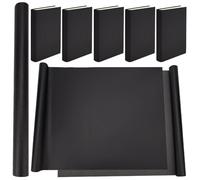 CRASPIRE 43 x 16.5 Inch Book Cloth for Book Binding Black PU Leather Smooth Surface Non-Woven Base Covering Wraps A3-A8 Bookcover Notebook Protector for Album Scrapbooking DIY Bookcloth Bookbinding