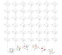 CRASPIRE 48 Sets DIY Pinwheels Craft Paper Pinwheels Blank White Craft Kits Your Own Pinwheels for Summer Activity Arts Craft Project Party