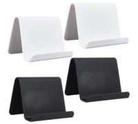CRASPIRE 4Pcs 2 Colors Black White Business Card Holder Acrylic Desk Portable Versatile Name Card Phone Stand Organizer Conferences Desktop Display for Exhibition Men Women Office Settings Accessories