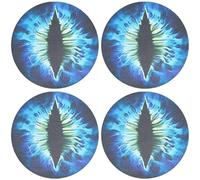 CRASPIRE 4Pcs Beast Eyes Headlight Decals Pair 3D Funny Round Stereo Blue Eyes 7.87in/20cm Circular Car Body Window Bumper Decoration Stickers for Truck SUV Car Body