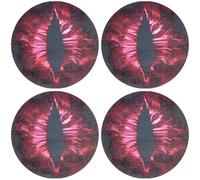 CRASPIRE 4Pcs Beast Eyes Headlight Decals Pair 3D Funny Round Stereo Red Eyes 7.87in/20cm Circular Car Body Window Bumper Decoration Stickers for Truck SUV Car Body