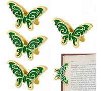 CRASPIRE 4Pcs Butterfly Binder Clips Journaling Page Clips Alloy Vintage Retro Gold Insect Butterflies Metal Page Bill Clip Holders for Home Office Art Scrapbook Journal Travelers Paper Document Decor
