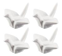 CRASPIRE 4pcs Ceramic Chopstick Stands White Chopsticks Rests Paper Crane Chopstick Holder Calligraphy Rest Utensil Cutlery Stand for Wedding Dining Table Decor Spoon Tableware