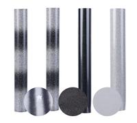 CRASPIRE 4Pcs Glitter Heat Transfer Vinyl Sheets 12 x 9.8 Inch Black HTV Roll Rectangle PET Shimmer Sparkly Iron on Vinyl Sheet Bundle for T Shirts Hats Clothing Design Holiday DIY Making Crafts