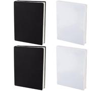 CRASPIRE 4Pcs Stretchable Book Cover Black White Washable Reusable Large Nylon Book Sleeve Book Protector Elastic Notebook Wraps for 9 x 11 inch Hardcover Books Textbook Gift