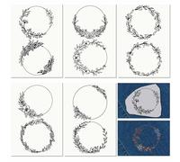CRASPIRE 5 Sheets Wreath Leaf Water Soluble Embroidery Stabilizers Hand Sewing Insect Stick and Stitch Transfers Paper Wash Away Pre-Printed Self Adhesive Patterns for Cloth Sewing Lovers Beginner