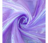 CRASPIRE 5 Yard Sheer Iridescent Organza Fabric Medium Slate Blue Magic Laser Holographic Gauze Fabric for Costume Curtain Shiny Photography Background for DIY Dress Curtain Background Wedding Party