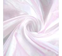 CRASPIRE 5 Yard Sheer Iridescent Organza Fabric White Magic Laser Holographic Gauze Fabric for Costume Curtain Shiny Photography Background for DIY Dress Curtain Background Wedding Party Home