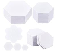 CRASPIRE 500Pcs Paper Quilting Template Hexagon Reusable White Paper Template Paper Piecing Stencil for DIY Patchwork Crafts Sewing Making Use in Sewing Paper Piecing Templates
