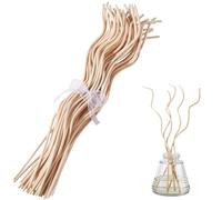 CRASPIRE 50Pcs 11 Inch White Wavy Rattan Reed Fragrance Diffuser Replacement Refill Sticks Refill Sticks Natural Rattan Fragrance Aromatherapy Volatile RefillEssential Oil Aroma Diffuser