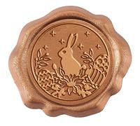 CRASPIRE 50PCS Adhesive Wax Seal Stickers Rabbit Wax Seal Stickers Wedding Invitation Envelope Seals Vintage Pre-Made Wax Stickers for Easter Day Birthday Party Presents Craft Scrapbook Gift