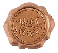 CRASPIRE 50PCS Adhesive Wax Seal Stickers With Love Wedding Invitation Envelope Seals Vintage Pre-Made for Valentine's Day Birthday Party Presents Craft Scrapbook Gift
