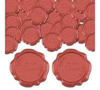 CRASPIRE 50pcs Be Our Guest Wax Seal Stickers Dark Red Decoration Stickers Vintage Adhesive Envelope Sealing Stickers for Wedding Gift Wrapping Birthday Greeting Cards Making Christmas