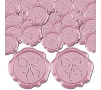CRASPIRE 50Pcs Bowknot Wax Seal Stickers 30mm Self Adhesive Wedding Invitation Envelope Sealing Stamp Sticker Pink for Birthday Valentine's Day Christmas Wrapping Party DIY Craft Greeting Card