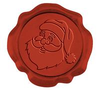 CRASPIRE 50PCS Christmas Wax Seal Stickers Santa Wax Seal Stickers Self Adhesive Pre-Made Red Sealing Wax Stamp Stickers Vintage 1.18inch for Christmas Invitation Envelopes Craft Scrapbook Gift