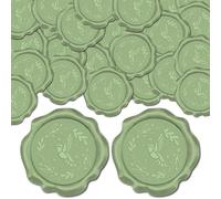 CRASPIRE 50pcs Hummingbird Adhesive Envelope Sealing Stickers Green Bird Garland Wax Animal Decoration for Wedding Invitation Christmas Scrapbook DIY