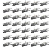 CRASPIRE 50Pcs Push Pin Clips Cork Board Pushpins Black Plastic Small Mini Tacks Thumbtacks Clothespin Paper Clips Accessories Sets for DIY Boards Photos Offices School Art Supplies Crafts