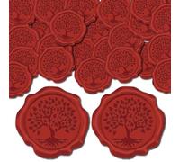 CRASPIRE 50pcs Tree of Life Wax Seal Stickers Dark Red Decoration Stickers Adhesive Envelope Sealing Stickers for Wedding Invitation Envelope Decor Christmas Birthday Party Craft Scrapbook DIY