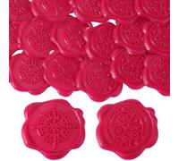 CRASPIRE 50Pcs Wax Seal Stickers 2 Style Clock Compass Red Wedding Invitations Envelope Vintage Sealing Label Self Adhesive for Gift Wrapping Birthday Cards Making Christmas Valentines Day