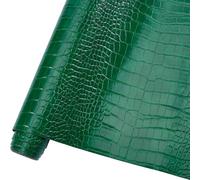 CRASPIRE 53"x12" Crocodile Leather Fabric Faux PU for Embossed Making Sewing Skin Grain Sheets Material DIY Upholstery Crafts Handbags Furniture Car Wrapping Leather Earrings Shoes Belt Green