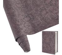 CRASPIRE 55x11.8In Brown Bump Texture Faux Leather Pu Fabric Sheet Floral Plain Pattern Printed Soft Embossed Making Sewing Material DIY for Crafts Handbags Furniture Car Wrapping Shoes Belt