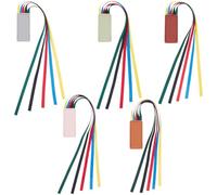 CRASPIRE 5Pcs 5 Colors Bible Ribbon Book Markers Faux Leather Bookmark Artificial PU Attachable Pages Book Marks with Colorful Ribbons for Reading Books Novel Students Teachers Christmas Supplies