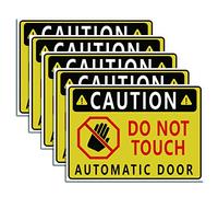 CRASPIRE 5PCS Do Not Touch Automatic Door Notice Sign Security Self Adhesive Warning Stickers 6.9"X9.8" Vinyl Sticker for Car, Taxi, Cab, Bus