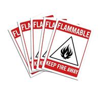 CRASPIRE 5Pcs Flammable Sticker Keep Away From Fire Sticker 9.8" x 6.9" PVC Waterproof Self Adhesive Vinyl Danger Safety Caution Warning Sign Label Stickers for Outdoor Indoor Hazardous