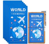 CRASPIRE 5PCS Pencil Board Traveler Standard Passport Notebook Writing Pad Blue 210 x 107mm Lightweight Portable Reusable Notebook for Journal Flexibility Layout Grids Board with Ruler Scale