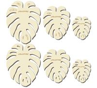 CRASPIRE 6 Pcs 3 Sizes Macrame Leaf Cutting Molds Summer Palm Monstera Leaves Natural Wooden Template Wood Rustic Tassel Templates Hanging Tool for DIY Crafts Making Home Wall Decoration