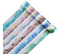 CRASPIRE 6 Rolls 13ydx1.37in Watercolor PET Tape Stickers Washi Clear Colorful DIY Handbook Crafts Self-Adhesive Waterproof Journal Scrapbook Collage Gift Wraping for Home Decor Diary Art Planner