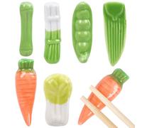 CRASPIRE 6 Styles Ceramic Chopstick Rest Vegetables Series Green Japanese Style Cute Chopstick Rack Stand Holder Portable Washable Reusable for Forks Spoon Kitchen Supplies Cooking Utensils Tableware