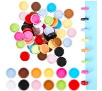 CRASPIRE 60Pcs 12 Colors Small Binder Disc Discbound Binding Discs Colorful Plastic Expansion Round Loose Leaf Binders Pages Clips Clamps Rings for DIY Notebooks Planner Journals Artwork Supplies