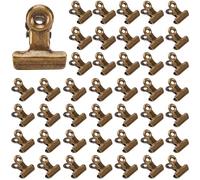 CRASPIRE 60Pcs Bronze Bulldog Clips Mini 1in Vintage Metal Binder Hinge Clip Corkboard Hanging Pictures Paper Ticket Holder Organizers for Food Bags Photos Crafts Art File Clamps Office Home Kitchen