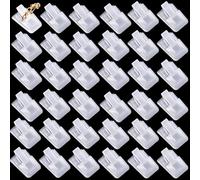 CRASPIRE 60Pcs Ring Clip Display Clear Ring Holder Transparent Plastic Small Rectangle Single Retail Towers Storage Showcase Stands for Tours Weddings Jewelry DIY Store Selling Display Organizer