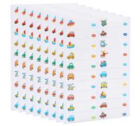CRASPIRE 640pcs Bottle Labels Daycare Labels Vehicle Rocket Helicopter Spacecraft Waterproof Name Sticker Self-Laminating Write-On Paper Name Tags Stickers for Lunch Box Clothes Camp School Home